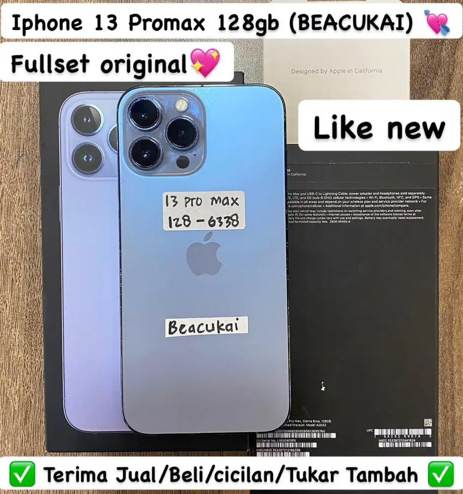 Iphone 13 Promax 128 Gb Sierra blue resmi beacukai