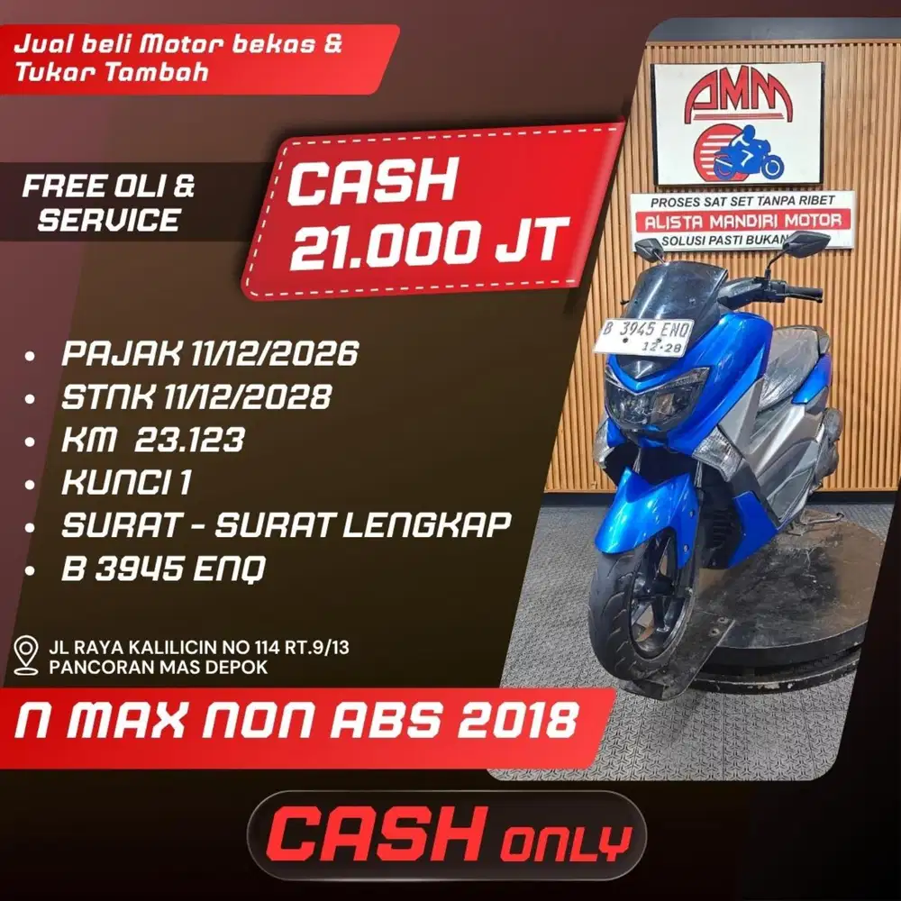 NMAX NON ABS 2018 PAJAK HIDUP CASH ONLY ALISTA