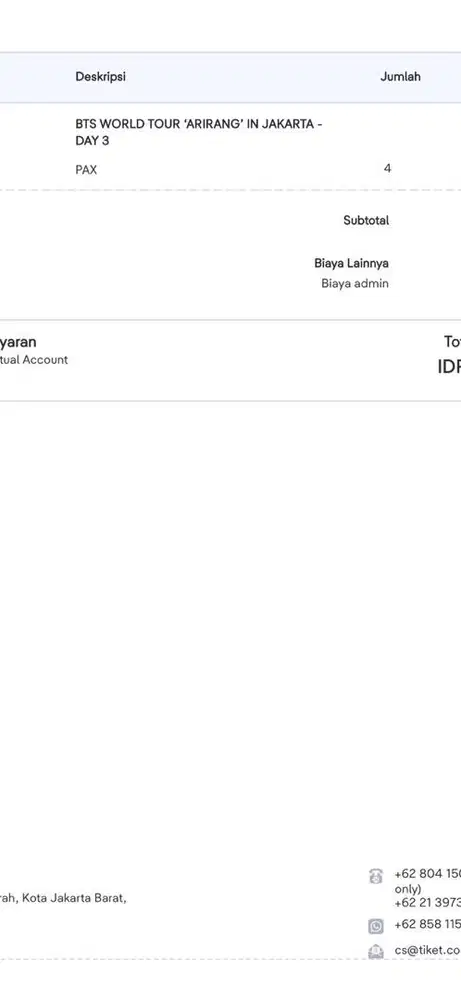 Tiket BTS Arirang JKT day 3 Cat 3