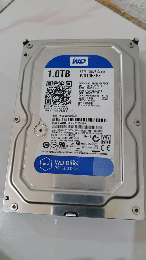 HDD PC WD 1TB - Kondisi Good