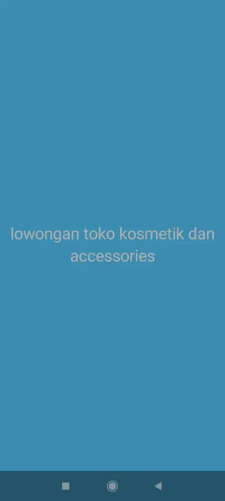 Dibutuhkan segera lowongan pekerjaan