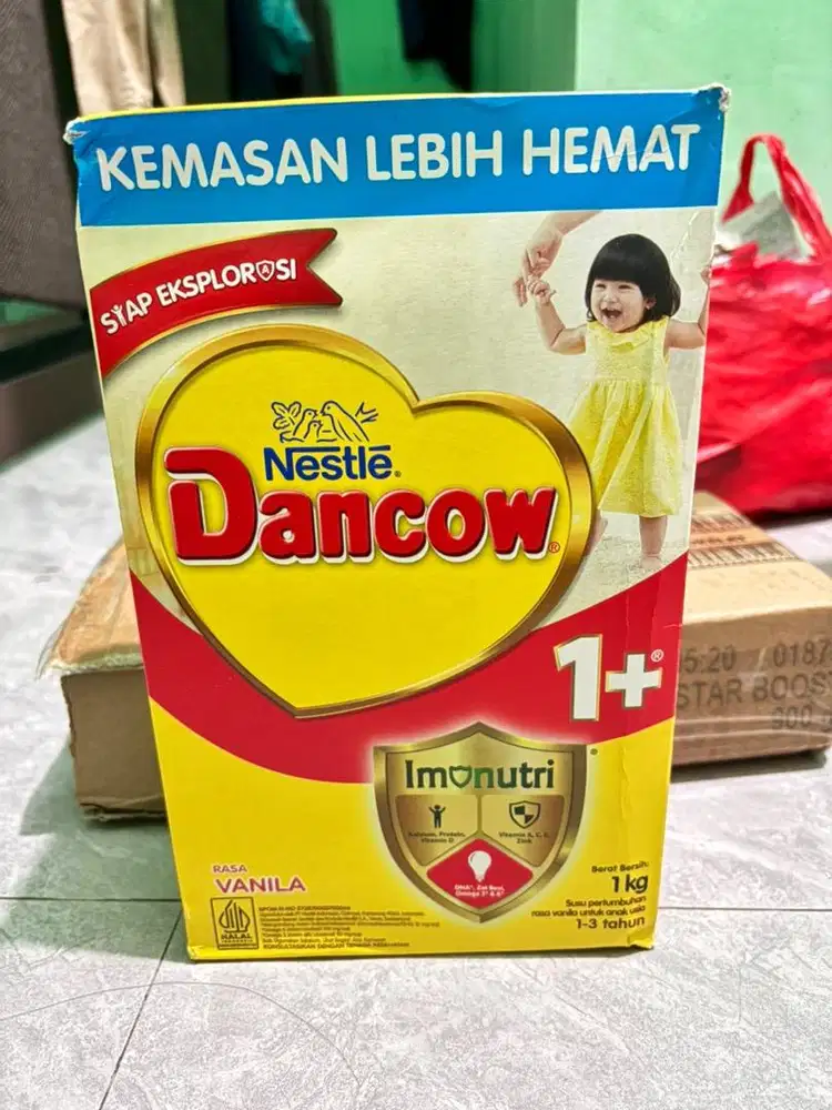 susu dancow 1+ vanila 1kg baru