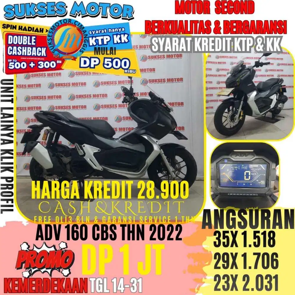 ADV 160 CBS TAHUN 2022 BERGARANSI CASHBACK UPTO 3OORBUAN