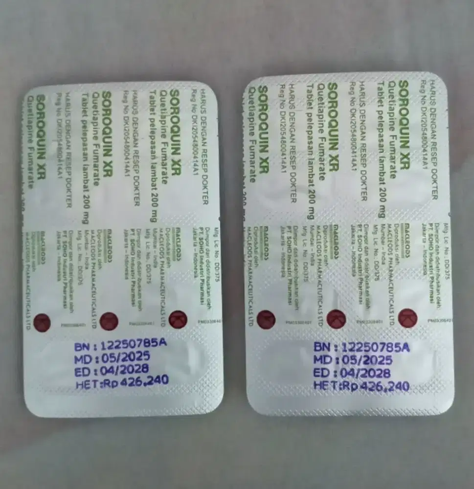 SOROQUIN XR 200 mg DAN QUATIPINE FUMARATE