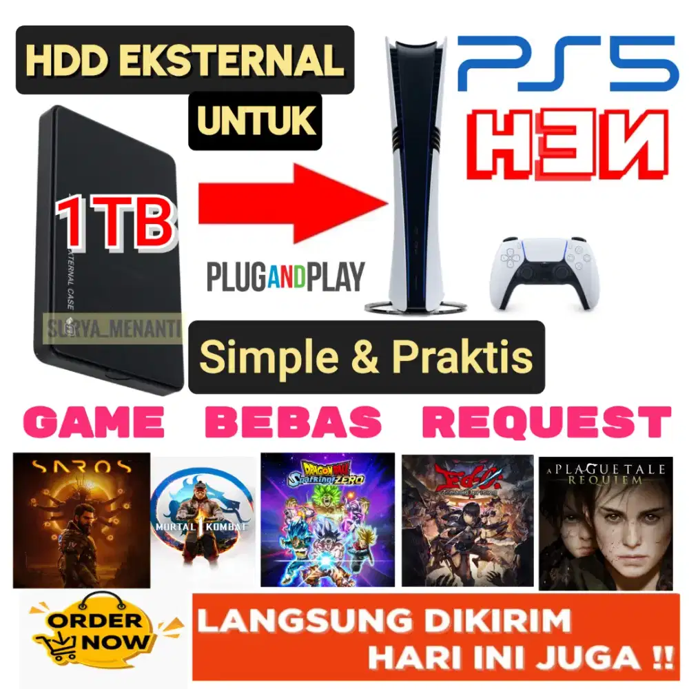 HDD PS5 PNP (Lihat Deskripsi) Mrh Terjangkau Harganya