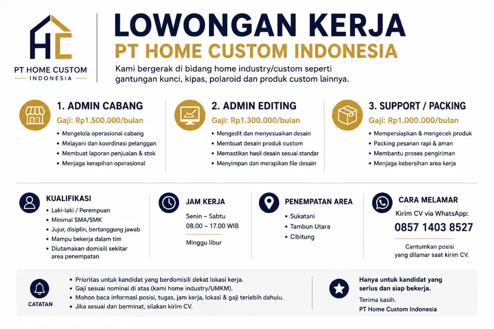 Lowongan Kerja di Perusahaan Home Industri