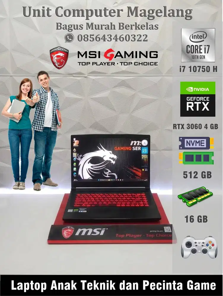 Laptop Anak Kuliah Teknik II Highend II MSI i7 10750 H II RTX 3060 II