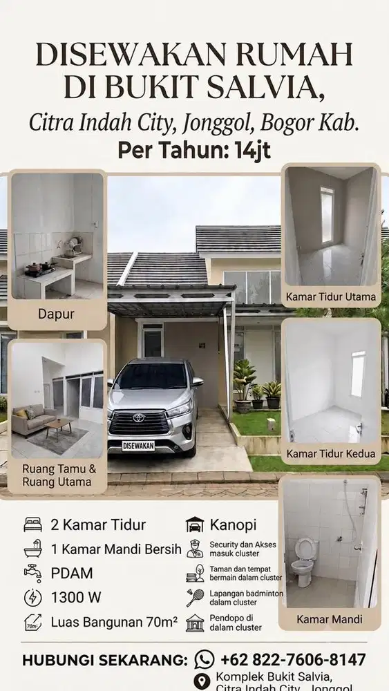 Disewakan Cepat Cluster Real Estate