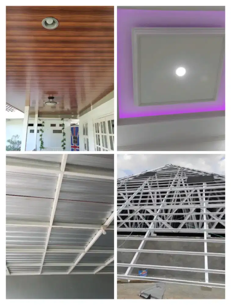 Plafon Gypsum, Plafon PVC, Partisi, WPC, Backdrop Dinding, Baja Ringan