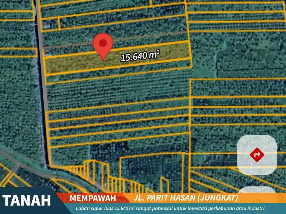 tanah potensial di jungkat cocok untuk invest dan industri