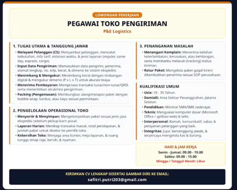 Penjaga Toko Ekspedisi