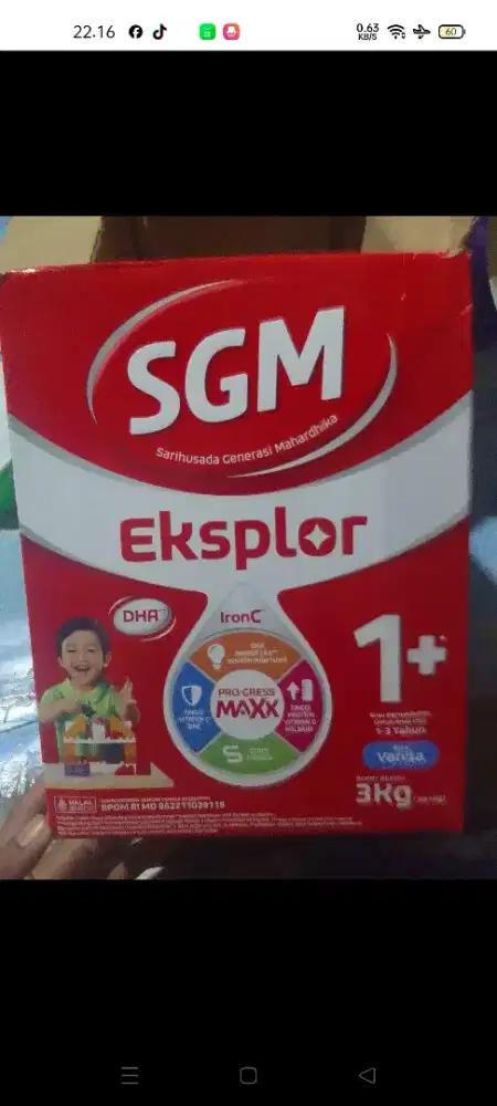 Susu sgm 3+ 3 kg vanila