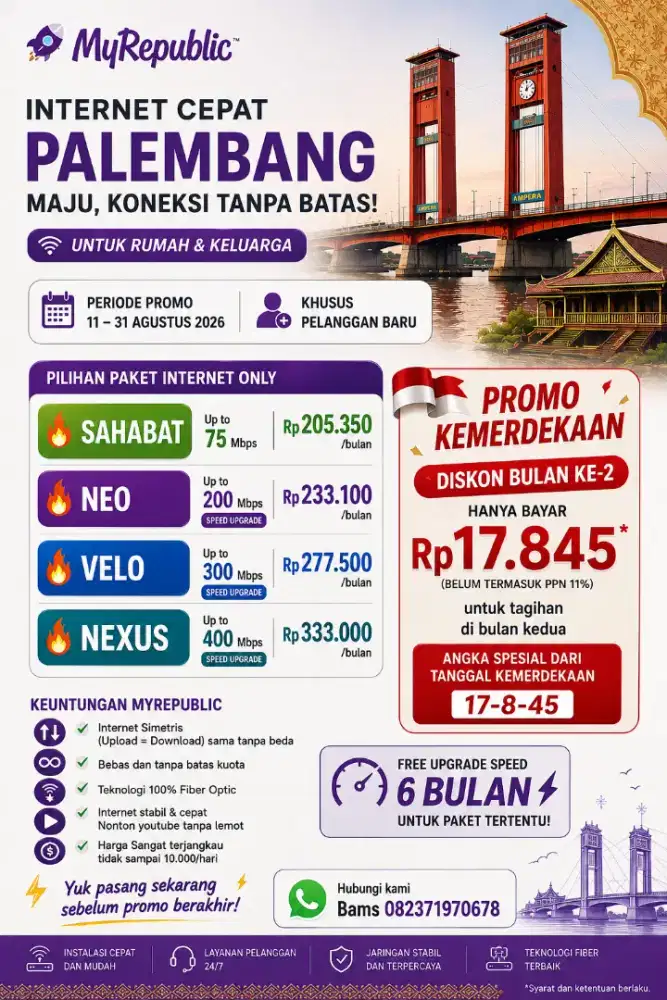 Promo Gratis 1 bulan WIFI MyRepublic