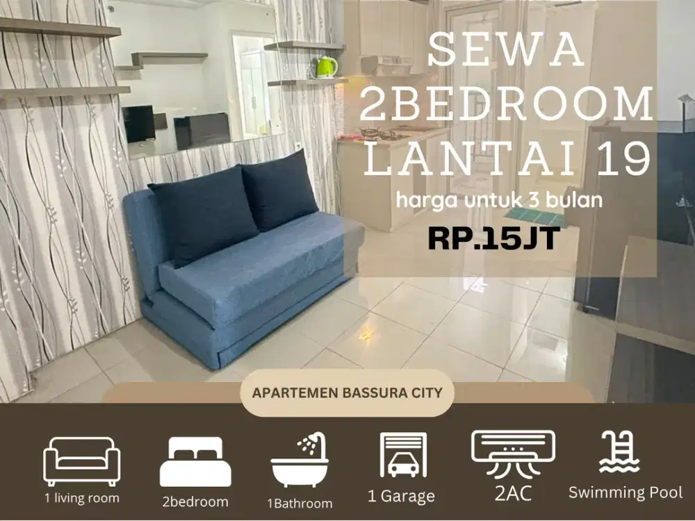disewakan 2kamar full furnis samping mall apartemen bassura
