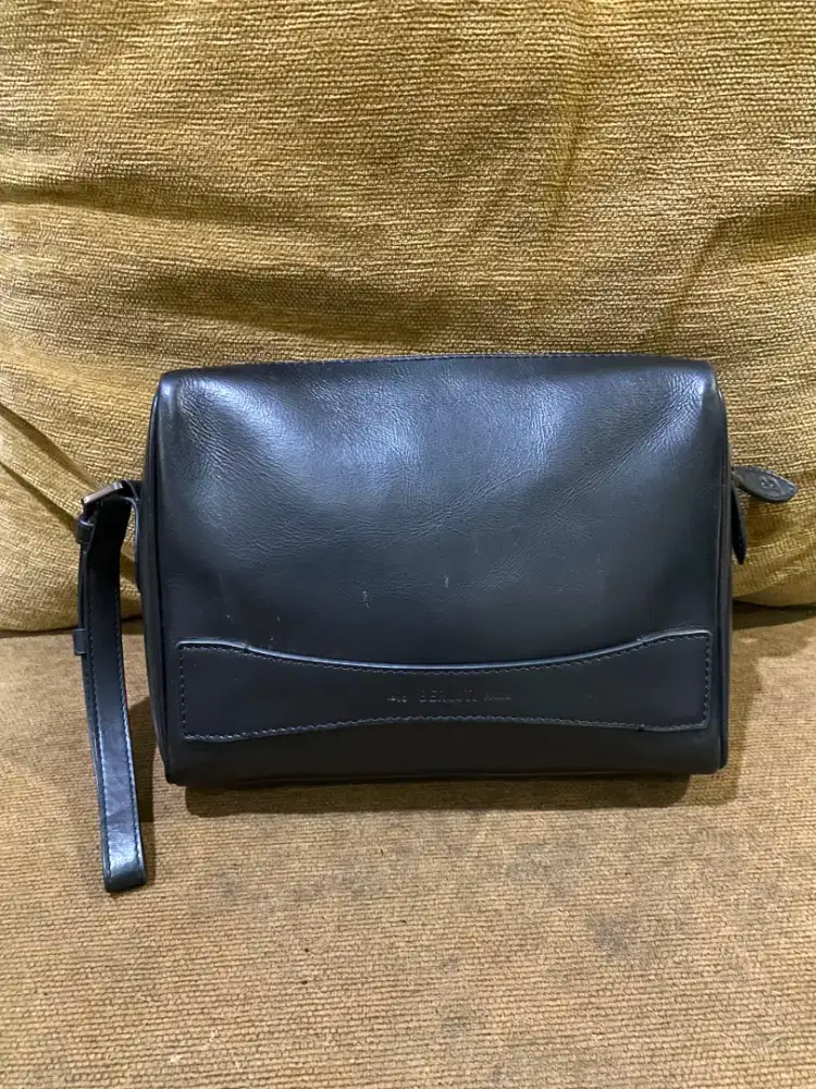 Handbag pouch berluti black leather mewah