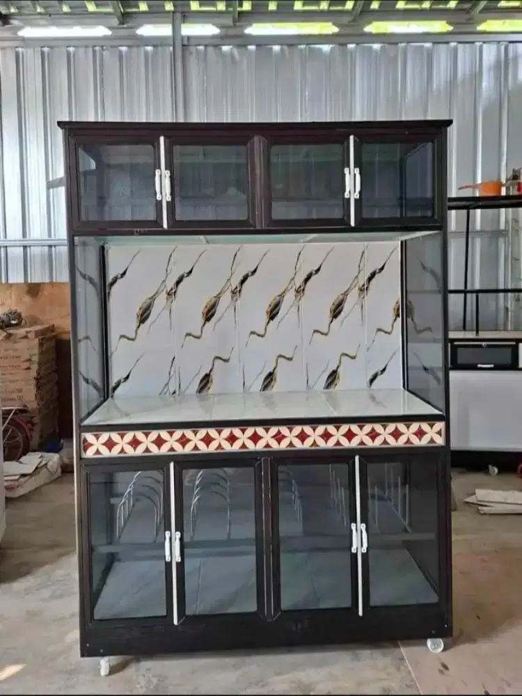 Lemari rak piring aluminium