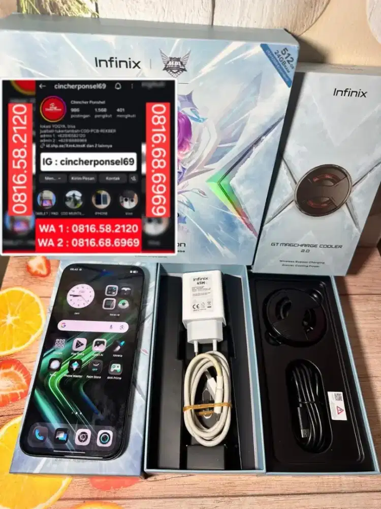 Jual hp infinix GT 50 pro 5g 12/512 cooling edition open dus saja