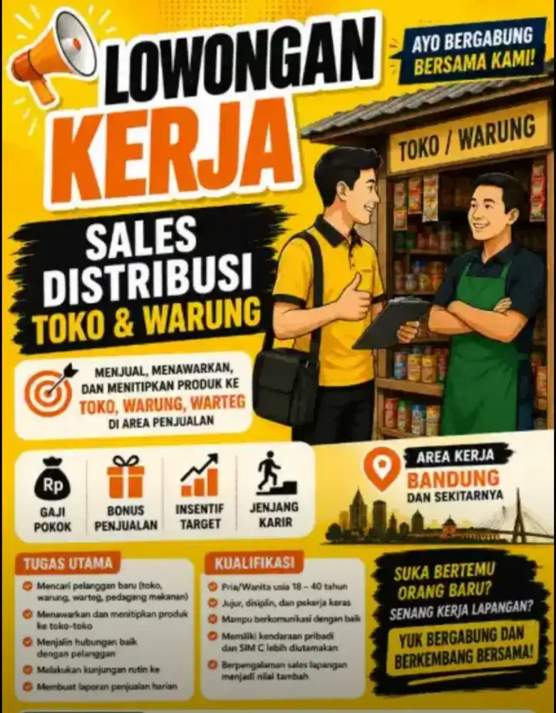 Butuh Sales Toko/Warung