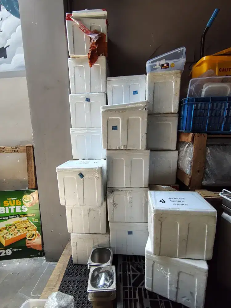 Styrofoam box & ice gel pack bekas 40 × 30 × 30