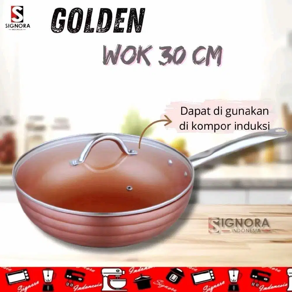 New High Quality Golden Wok/Wajan SIGNORA with Nano Ceramic Coating