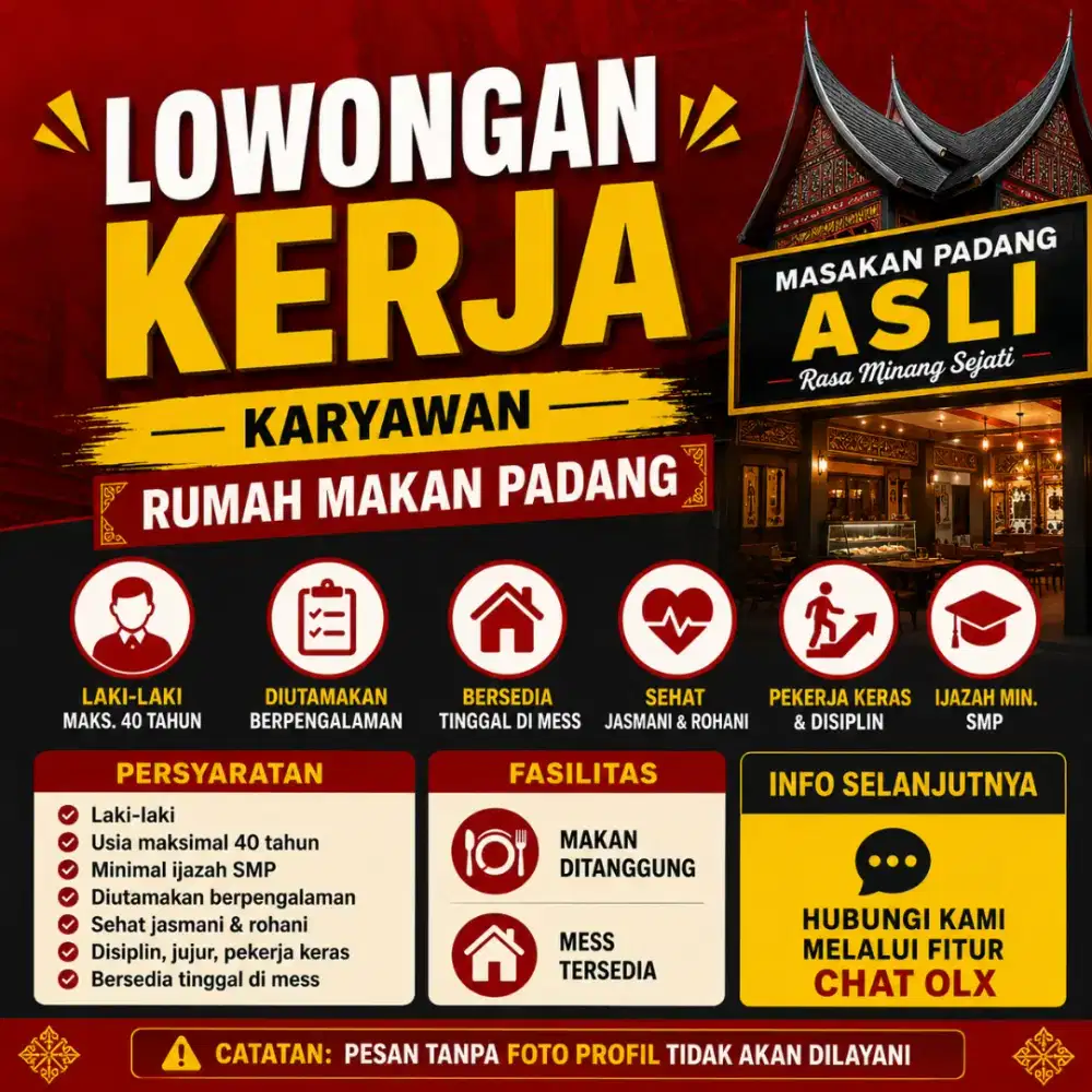 LOWONGAN KERJA RUMAH MAKAN PADANG