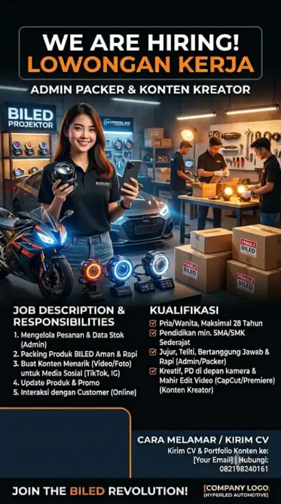 LOKER ADMIN PACKER & KONTEN KREATOR