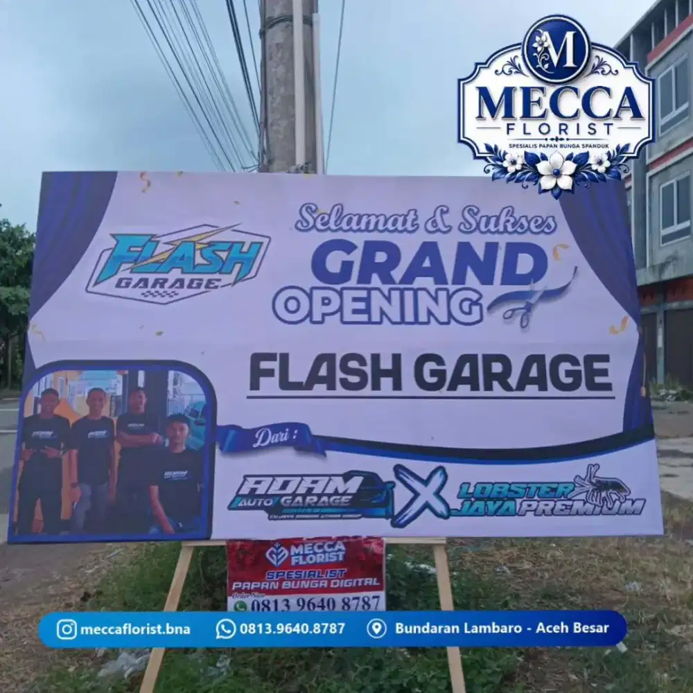Papan bunga spanduk murah wilayah Banda Aceh dan Aceh Besar