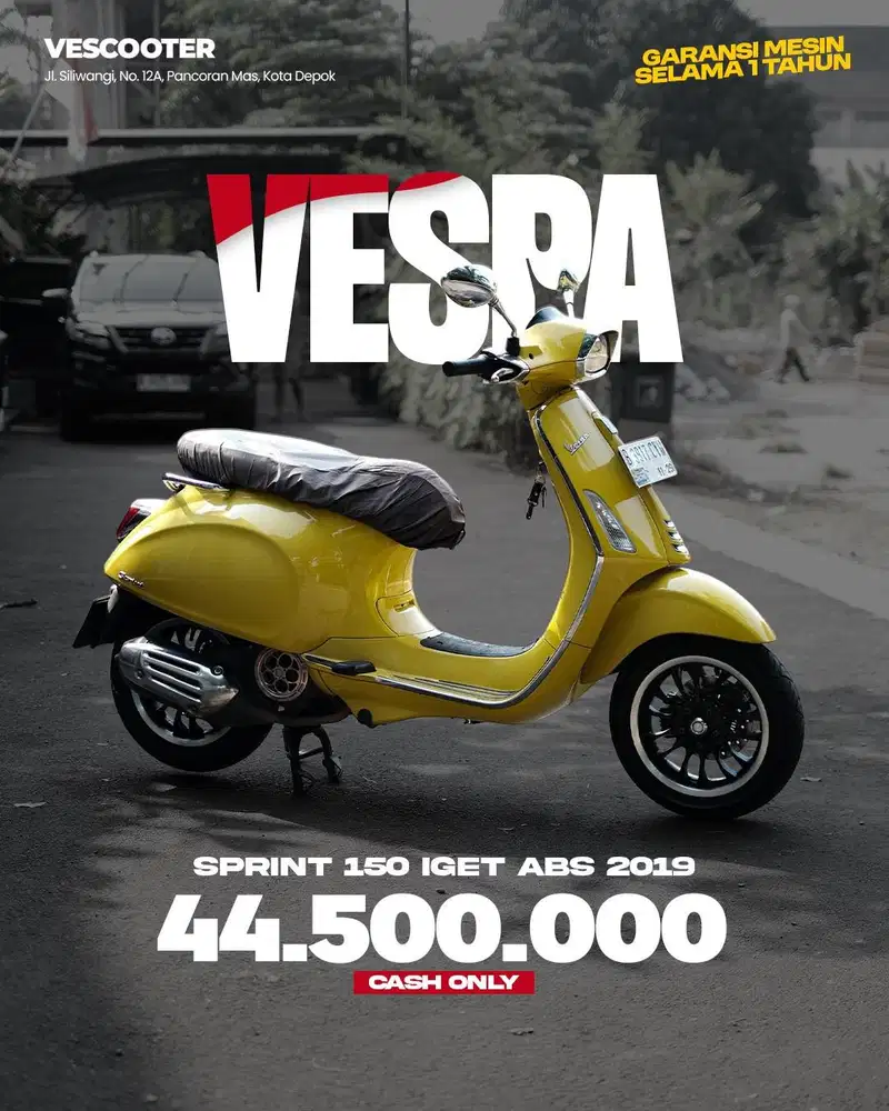 VESPA SPRINT 150 IGET ABS 2019  HARGA 44.500.000,- NETT