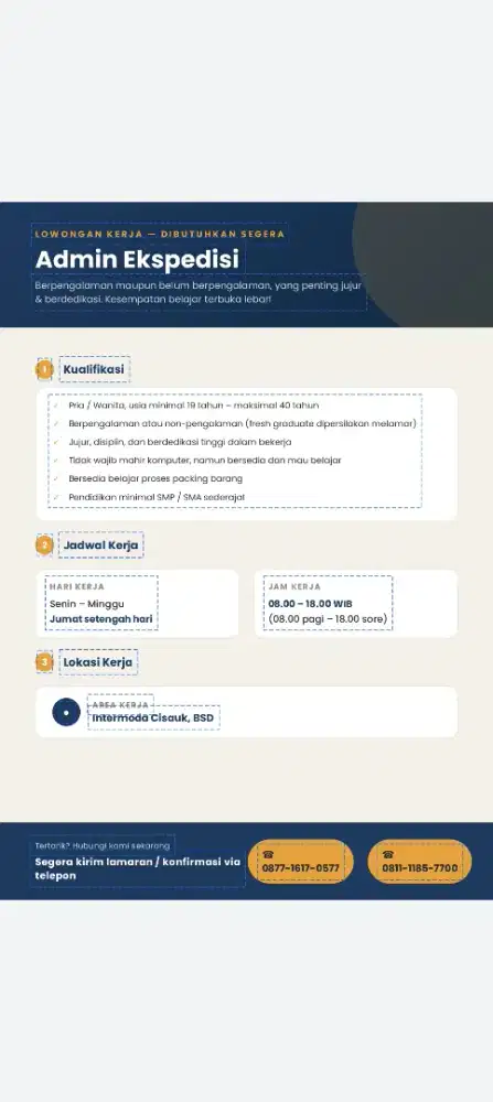 Admin pengiriman barang Ekspedisi
