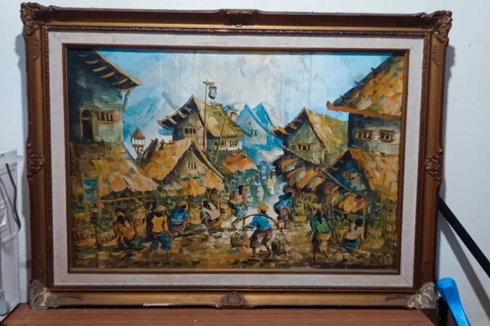 Lukisan Kanvas Desa Asri