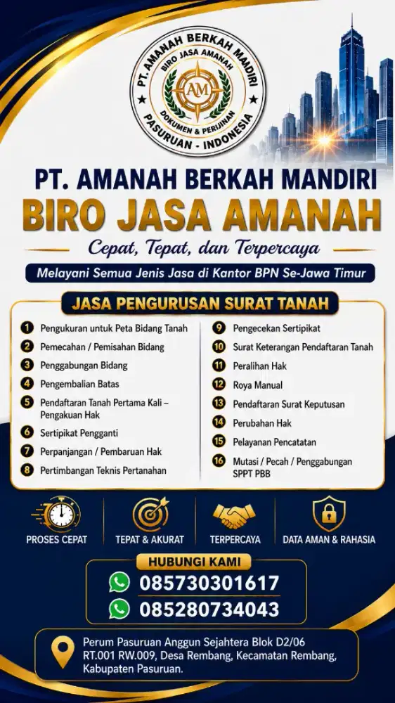 Jasa Urus Sertifikat Tanah