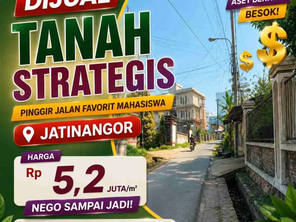 tanah kavling Jatinangor pinggir jalan utama lokasi favorit mahasiswa Luas 1500m