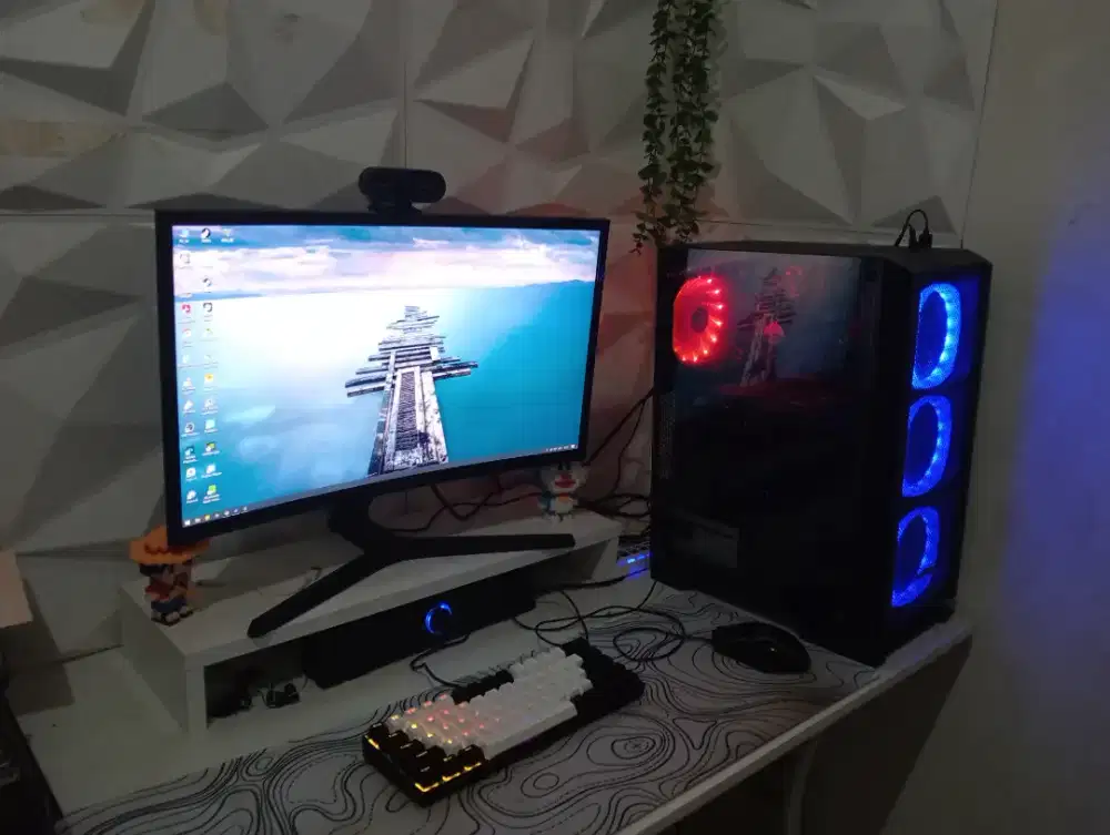 PC Gaming Full Set + Monitor Samsung Curved