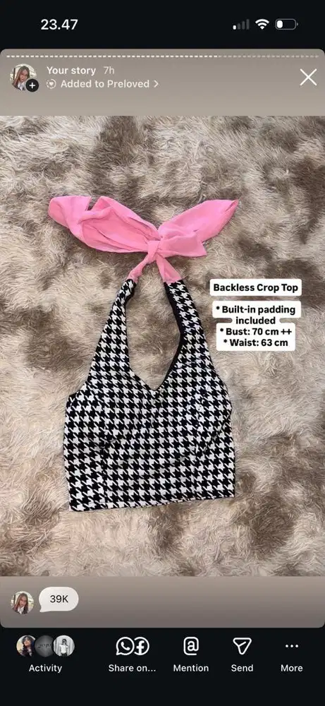 Preloved Crop top, atasan