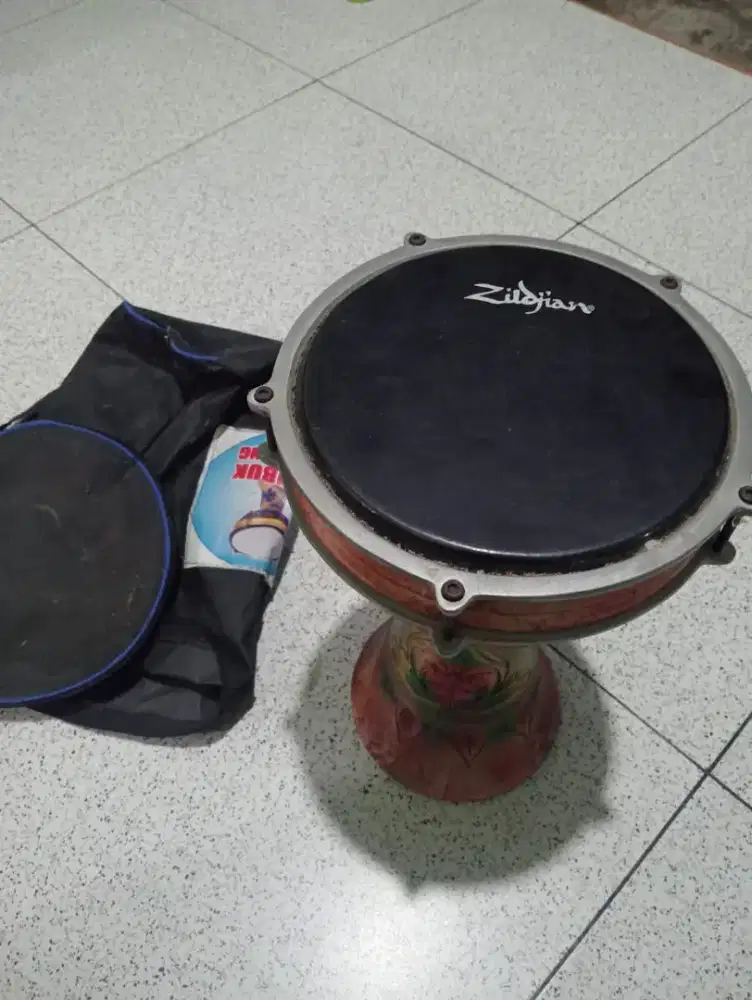 Darbuka 8 Inch Cor Alumunium Motif + Tas | Calti Dumbuk Hadroh