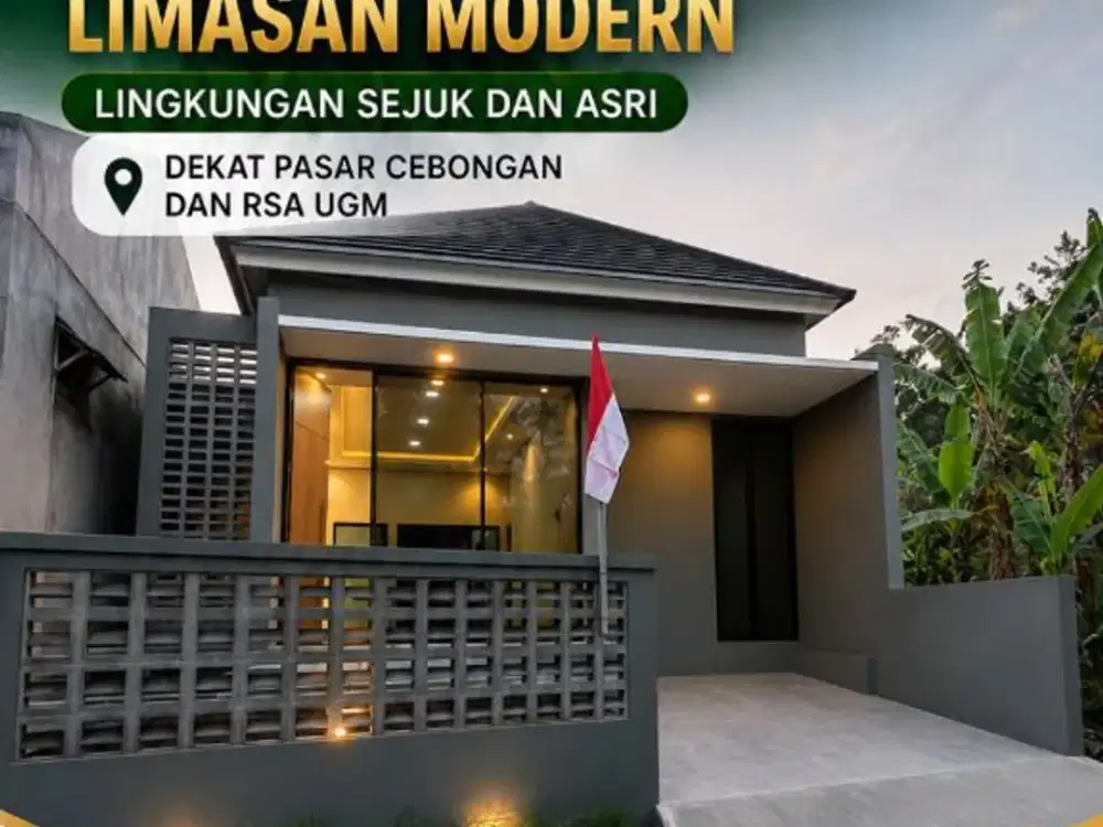 Rumah Minimalis Limasan Modern dekat Pasar Cebongan