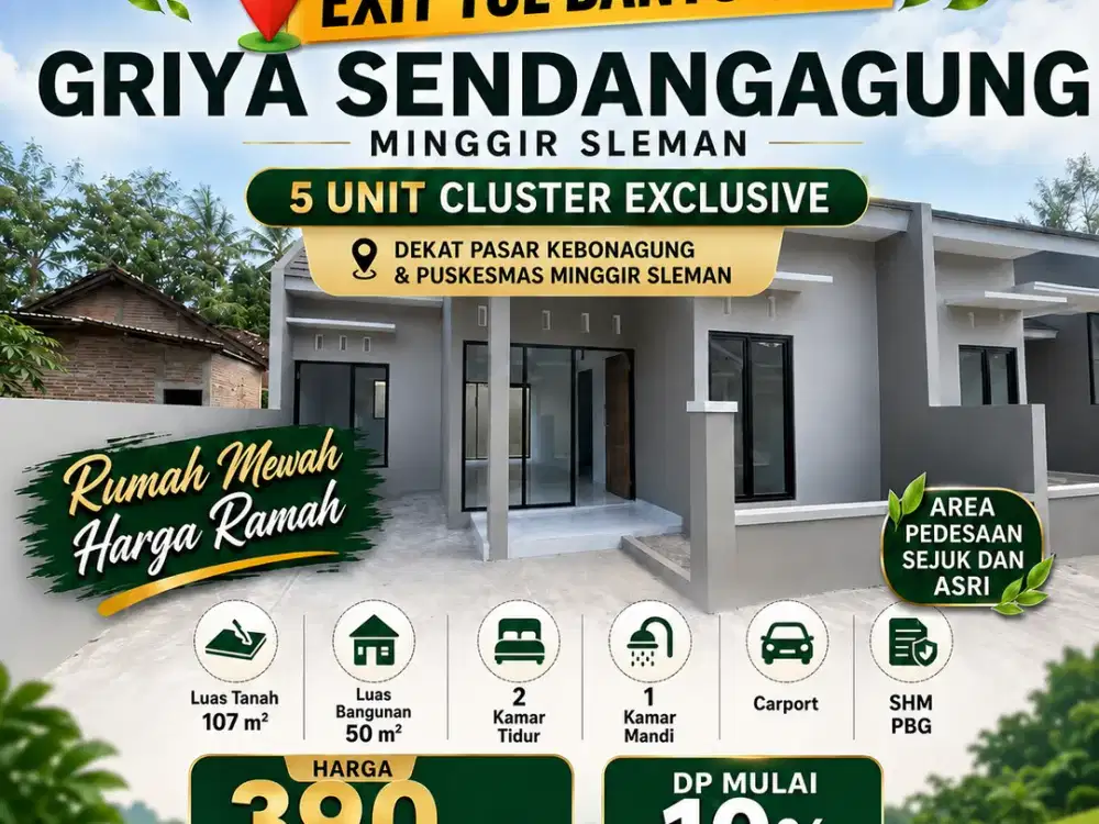 Griya Sendangagung Rumah MURAH SIAP HUNI di Minggir Sleman