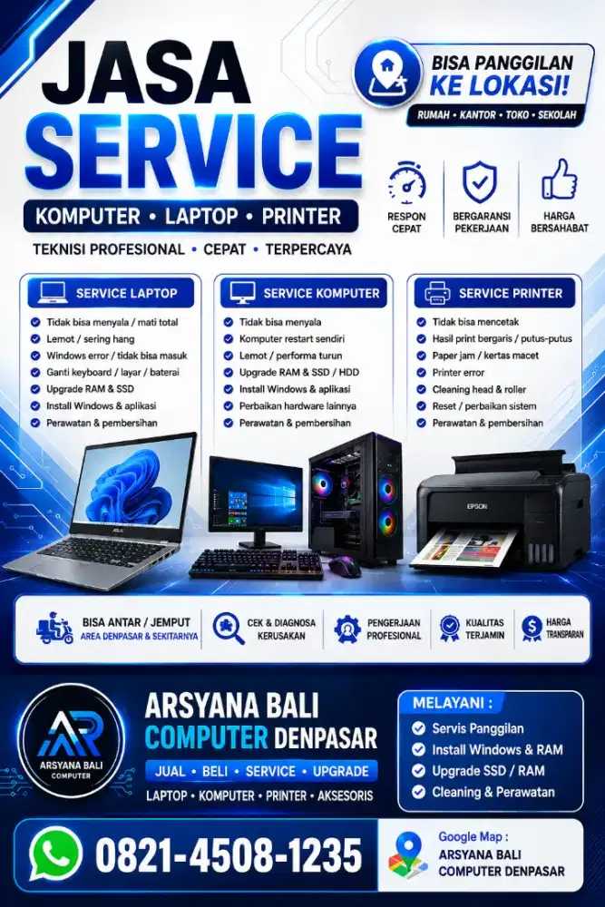 KOMPUTER, LAPTOP, DAN PRINTER, BISA PANGGILAN