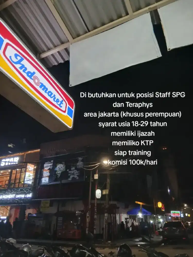 Lowongan kerja wanita spg & terapis