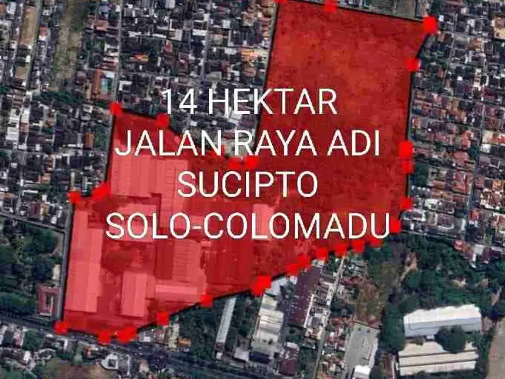 Dijual bekas pabrik di colomadu 13ha murah