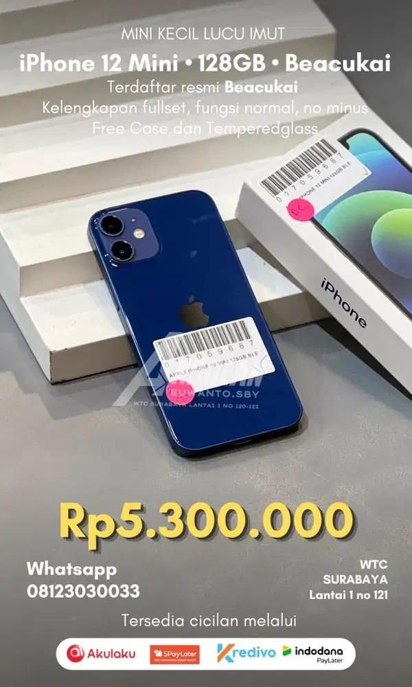 Second iphone 12 mini 128 gb bea cukai