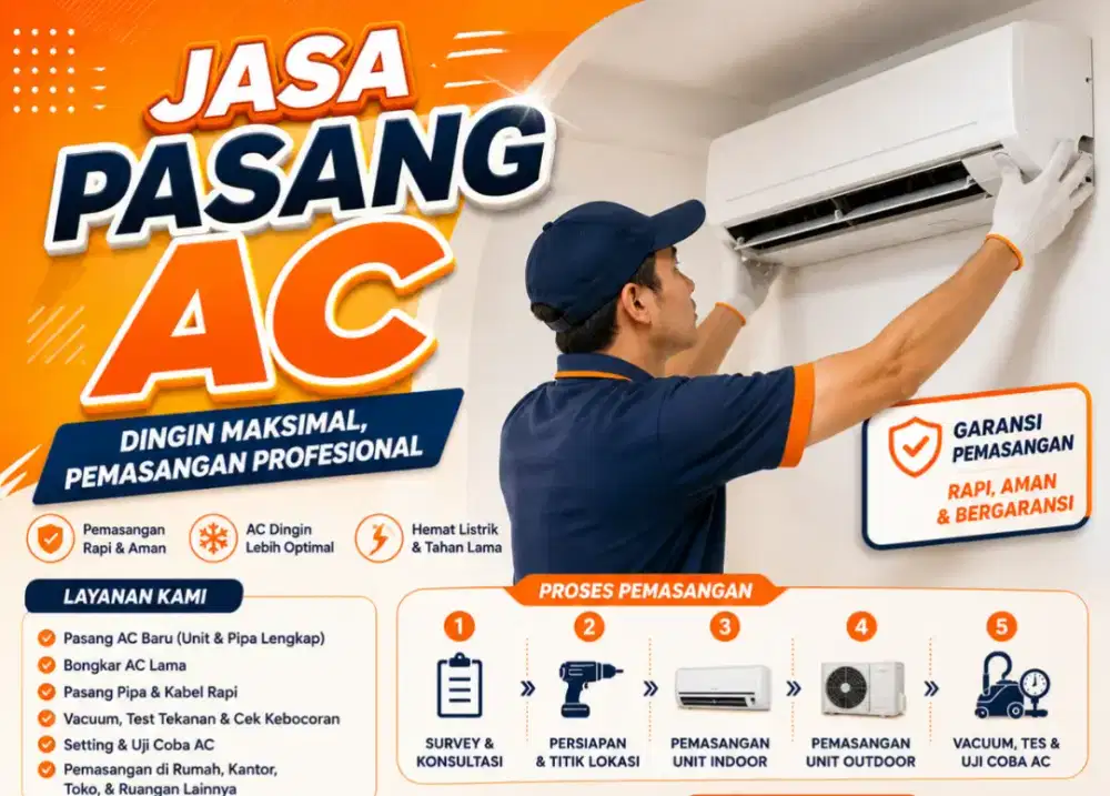 Jasa pasang AC perbaikan kulkas mesin cuci pompa air
