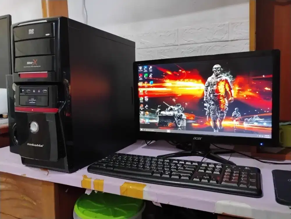 Pc gaming intel core i5 + vga nvidia + ram 8gb + monitor 20inch