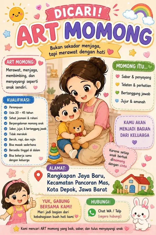 LOWONGAN NANNY BAYI (USIA 6 BULAN)