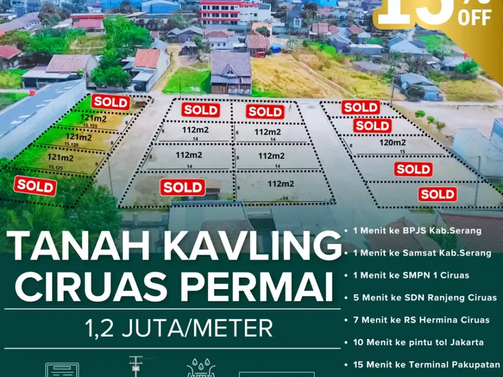 Tanah Kavling Ciruas Permai dekat Jalan Raya