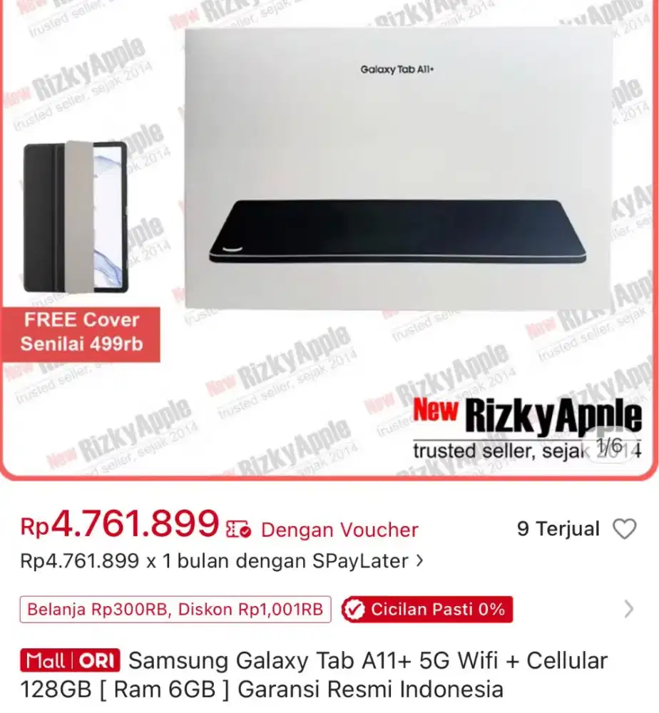 Dijual Samsung Galaxy Tab 11+5G 128GB