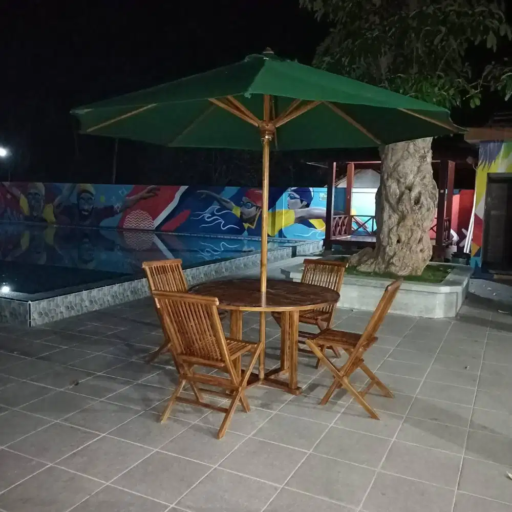 payung outdoor,meja makan bulat,tenda waterproff,payung jati