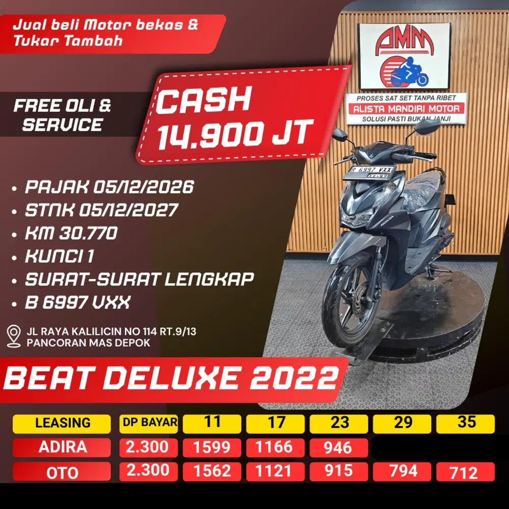 BEAT DELUXE 2022 PAJAK HIDUP CASH / KREDIT ALISTA