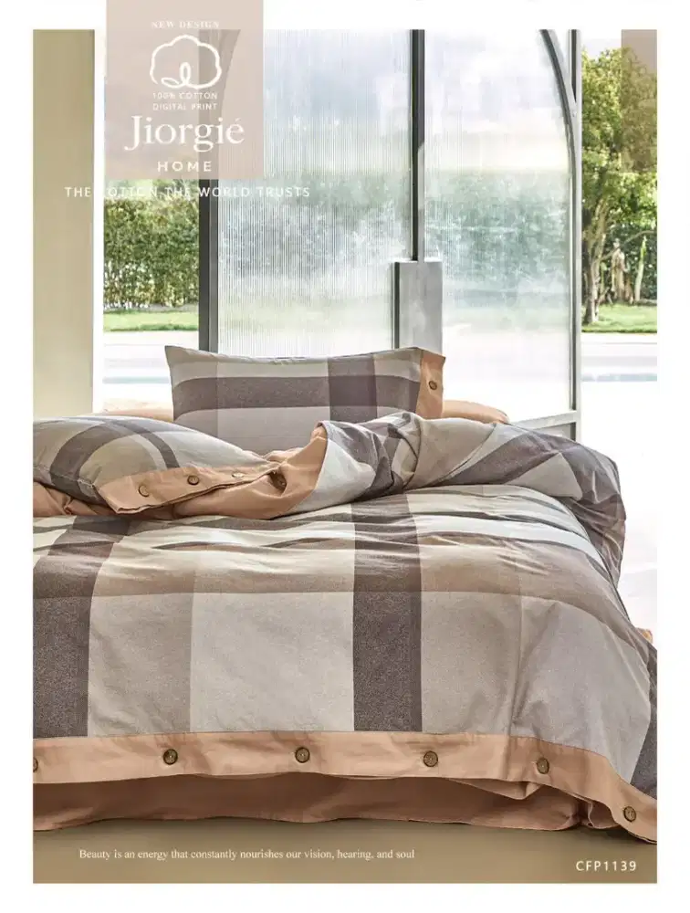 Sprei katun jepang minimalis grey