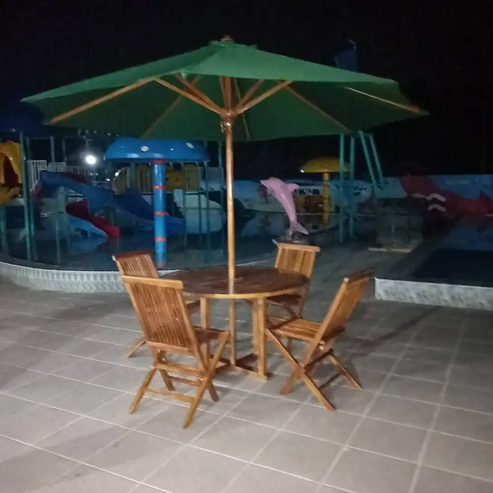 kursi lipat,tenda waterproff,payung jati,meja makan outdoor,kursi
